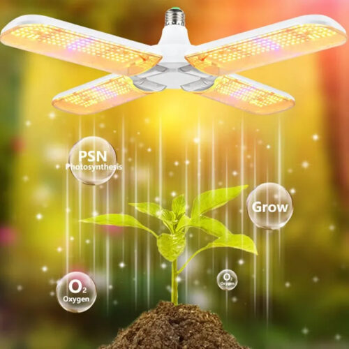 מנורת גידול LED מתקפלת לצמחים בעלת ספקטרום אור מלא