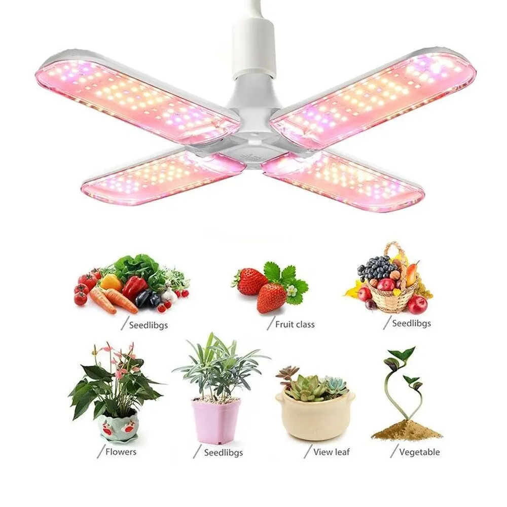 מנורת גידול LED מתקפלת לצמחים בעלת ספקטרום אור מלא
