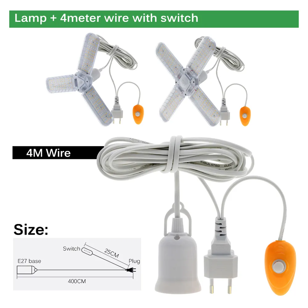 מנורת גידול LED מתקפלת לצמחים בעלת ספקטרום אור מלא 24W 36W 48W - מומלץ למגדלים !