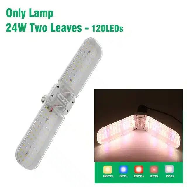מנורת גידול LED מתקפלת לצמחים בעלת ספקטרום אור מלא 24W 36W 48W - מומלץ למגדלים !