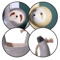 1Pcs-Ceramic-Hanging-Plant-Pots-Scindapsus-Chlorophytum-Hanging-Flower-Basket-Flower-Pot-Cartoons-Animal-Vase-Garden-1 עציץ תלוי מעוצב עם חבל יוטה - דמות עצלן קרמיקה בעבודת יד | עיצוב דקורטיבי למרפסת ולבית
