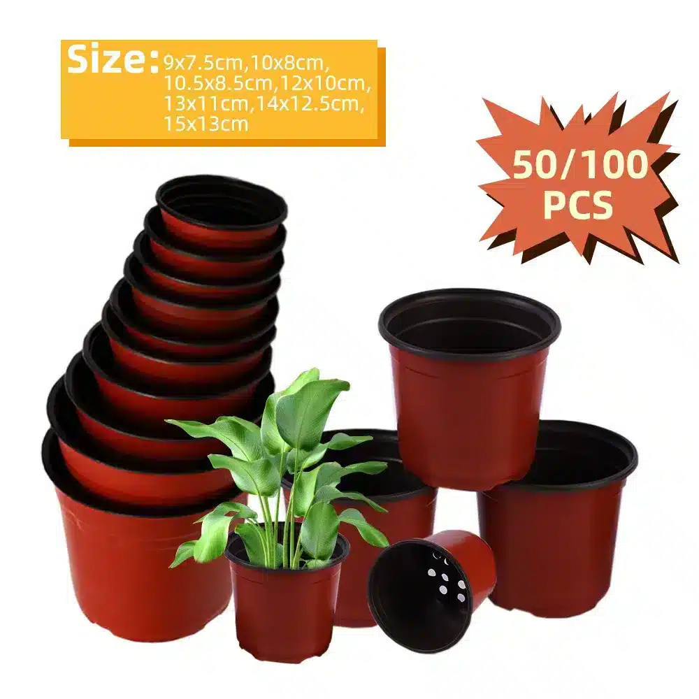 7-Size-Plastic-Nursery-Flowers-Pots-Nutrition-Grow-Bowl-Seedling-Tray-for-Garden-Desktop-Potted-Nursery.webp עציצי שתילה גמישים מפלסטיק לשימוש רב-פעמי - עם חורי ניקוז להנבטה, זריעה והעתקת שתילים | 50/100 יחידות במגוון גדלים לבחירה