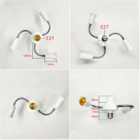 Adjustable-White-E27-Base-Light-Socket-Splitter-Gooseneck-LED-Bulbs-Holder-Converter-with-Extension-Hose-3-1 בסיס מנורות גמיש - מפצלי בתי נורה 2 עד 5 נורות LED - תאורת גידול ותאורה כללית