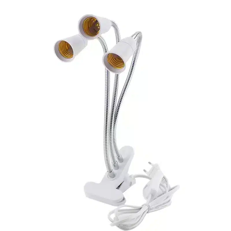 E27-Socket-3-Head-Flexible-Light-Clip-With-On-Off-Switch-Lamp-Holder-For-Desk-Light.webp מעמד קליפס גמיש לתאורת גידול עם ראשים מתכווננים ל 1, 2 או 3 מנורות עם מפסק ON/OFF