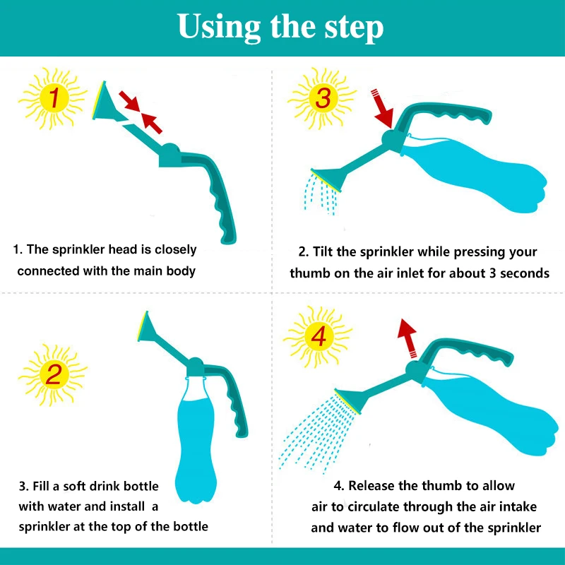 kf-S29926b8960f3402aaa2d13834246f5f9d-Gardening-Plant-Watering-Handheld-dual-purpose-water-spray-Bottle-Water-Can-Top-Waterers-Shower-Seedling-Irrigation.webp ידית רב-תכליתית להשקיה של צמחים - מתחברת בקלות לכל בקבוק ובכך נהפכת למזלף משפך / דוש