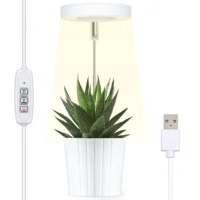 תאורת LED מתכווננת לצמחים בעלת ספקטרום אור מלא - 4 מצבי עמעום + הגדרת זמן תאורה