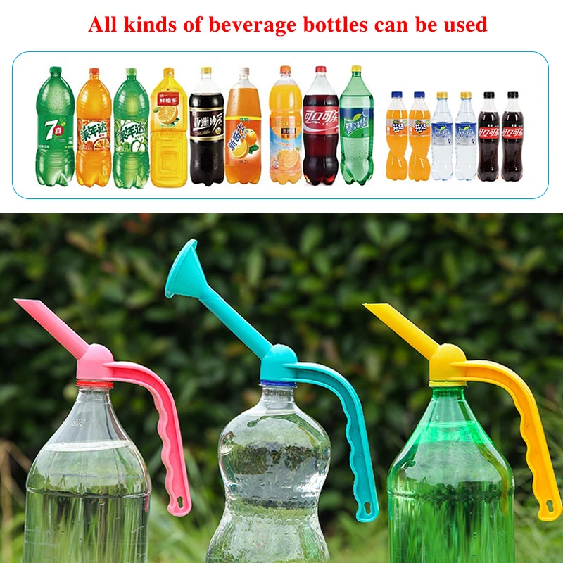 kf-Sbe29e602462d4267915ceb9fb66e8a490-Gardening-Plant-Watering-Handheld-dual-purpose-water-spray-Bottle-Water-Can-Top-Waterers-Shower-Seedling-Irrigation.webp ידית רב-תכליתית להשקיה של צמחים - מתחברת בקלות לכל בקבוק ובכך נהפכת למזלף משפך / דוש