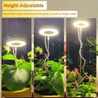 תאורת LED מתכווננת לצמחים בעלת ספקטרום אור מלא - 4 מצבי עמעום + הגדרת זמן תאורה