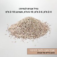 חצץ גלעד לחיפוי גודל סומסומית מגוון גדלי אבן