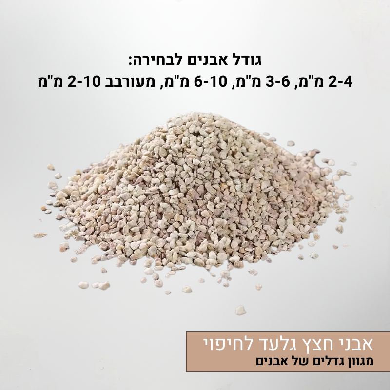 חצץ גלעד לחיפוי עציצים ומראה אסתטי גודל סומסומית משחקון