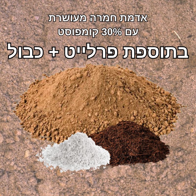 אדמת חמרה מעושרת + פרלייט + כבול אדמת חמרה מעושרת + פרלייט + כבול