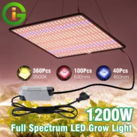 מנורת גידול LED מקצועית לצמחים 1200W ספקטרום אור מלא בכיסוי עד 3 מר