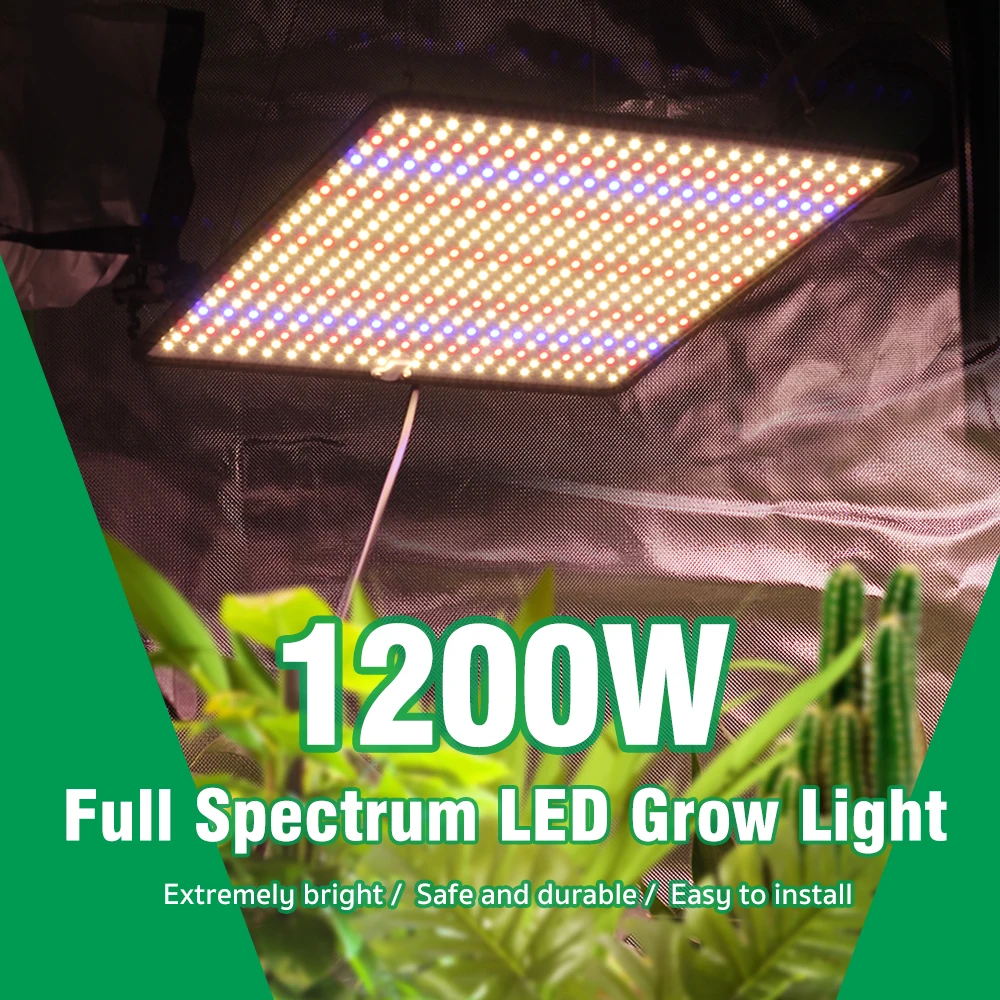 מנורת גידול LED מקצועית לצמחים 1200W ספקטרום אור מלא בכיסוי עד 3 מר