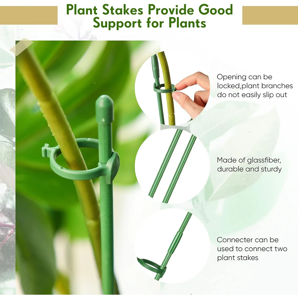 kf-Sa626516d45a842208d45faaf454077eaK-Plant-Stakes-Plant-Support-Stakes-Suitable-for-Indoor-Outdoor-Plants-Green-Plant-Stick-Support-Potted-Plants סט 15 מוטות תמיכה מקצועיים עם קליפסים - מושלם לסחלבים ולשאר צמחי הבית והגינה הדורשים תמיכה