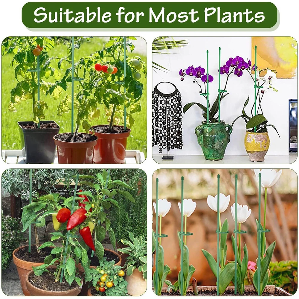 kf-Scaf50078c3104d9cb9d87fbc31479b8cj-Plant-Stakes-Plant-Support-Stakes-Suitable-for-Indoor-Outdoor-Plants-Green-Plant-Stick-Support-Potted-Plants סט 15 מוטות תמיכה מקצועיים עם קליפסים - מושלם לסחלבים ולשאר צמחי הבית והגינה הדורשים תמיכה