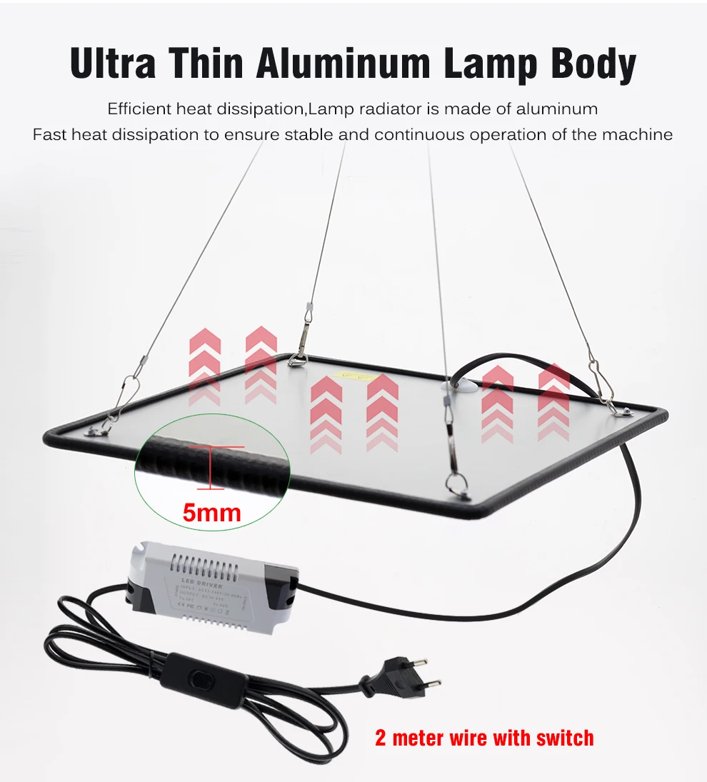 מנורת גידול LED מקצועית לצמחים 1200W ספקטרום אור מלא בכיסוי עד 3 מר