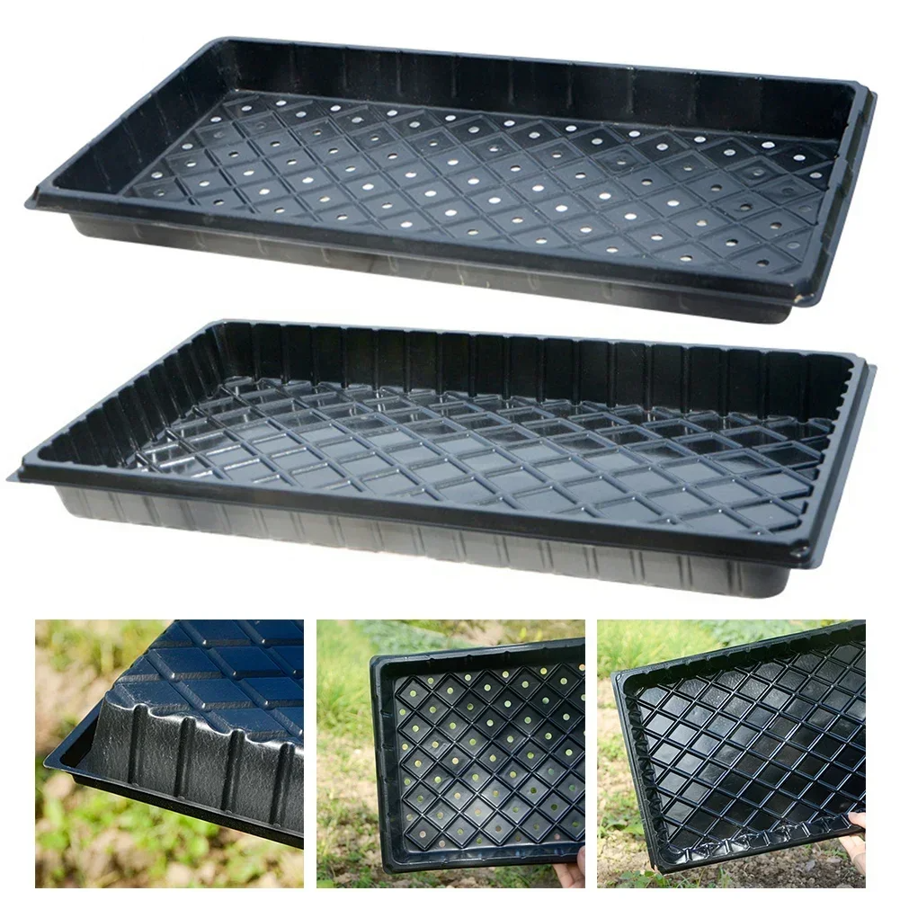 kf-Sc1349bb754984fb09707266768ad7e85W-6pcs-54-5-28-5 סט 2 מגשי גידול הנבטה מקצועיים 54.5 סמ - בחירה בין מגש עם/בלי חורי ניקוז | מצע אידיאלי לשתילים וזרעים | פלסטיק עמיד לשימוש רב-פעמי