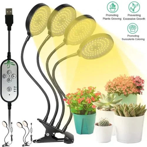 תאורת LED חכמה לצמחים - ספקטרום אור מלא 4000K אור שמש, טיימר, שליטה מלאה על תנאי הגידול