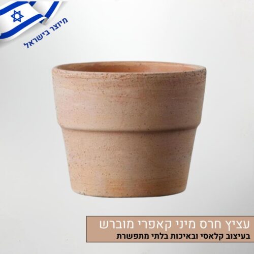 עציץ חרס מיני קאפרי מוברש עגול