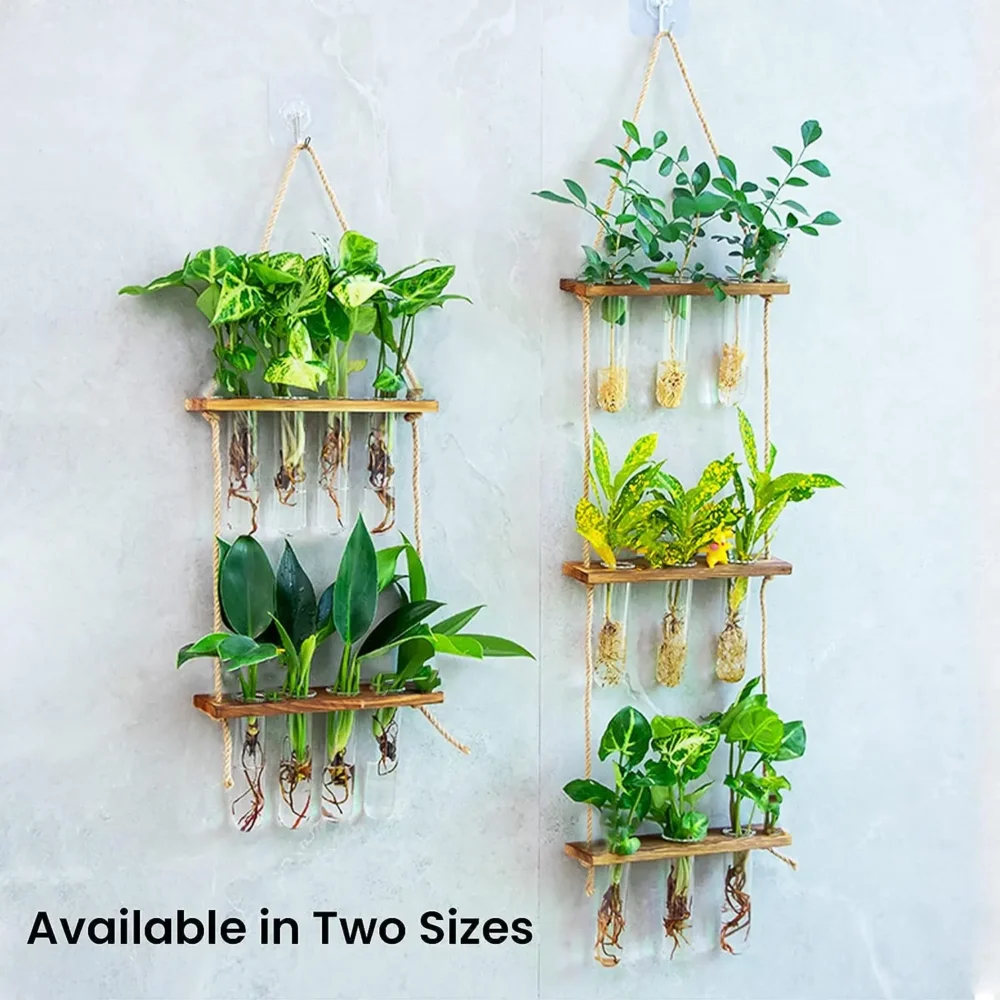 kf-S158de0814e664b77bd99047c8296d346s-Wall-Hanging-Test-Tube-Glass-Planter-Plant-Vase-with-Wooden-Stand-Strings-Rope-Glass-Planter-Plant מתקן תלייה דו-קומתי להשרשת צמחים במים - עיצוב סקנדינבי מינימליסטי