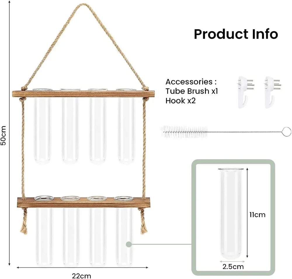 kf-S467c1964c328469eb9e2591d9f70e0e9z-Wall-Hanging-Test-Tube-Glass-Planter-Plant-Vase-with-Wooden-Stand-Strings-Rope-Glass-Planter-Plant מתקן תלייה דו-קומתי להשרשת צמחים במים - עיצוב סקנדינבי מינימליסטי