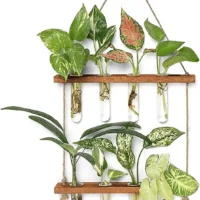 kf-Sd259d3382f814e48adb6f5d5f2ffb52bD-Wall-Hanging-Test-Tube-Glass-Planter-Plant-Vase-with-Wooden-Stand-Strings-Rope-Glass-Planter-Plant מתקן תלייה דו-קומתי להשרשת צמחים במים - עיצוב סקנדינבי מינימליסטי