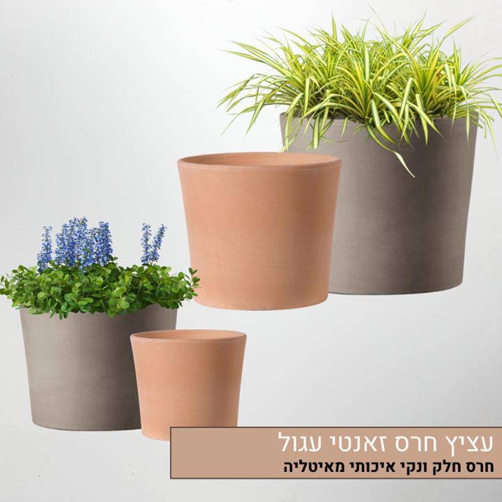 עציץ חרס זאנטי עגול עציץ חרס זאנטי עגול