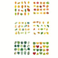 40 מדבקות עלים איכותיות לעיצוב אישי במגוון סגנונות וצבעים לבחירה