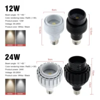 נורת תאורה לצמיחת צמחים LED 4000K/6000K 12W/24W E27 מהירות התאורה מתכווננת זווית תאורה פנימית ירקות פירות צמחים