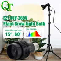 נורת תאורה לצמיחת צמחים LED 4000K/6000K 12W/24W E27 מהירות התאורה מתכווננת זווית תאורה פנימית ירקות פירות צמחים
