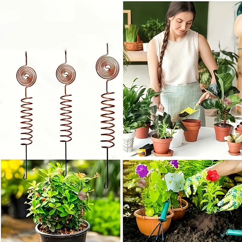 lectroplated copper garden antenna kit אנטנת נחושת Electroculture מיוחדת לצמחים - מוט נחושת בעיצוב ספירלה 25 ס"מ